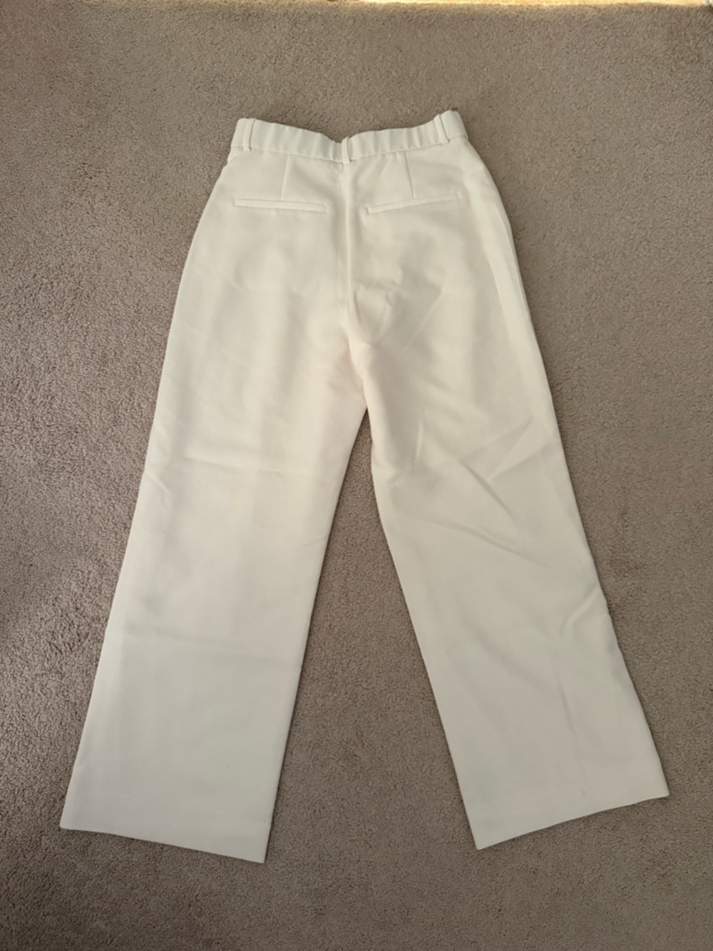 Abercrombie & Fitch Sloane Tailored Wide Leg Pants White Size 29 - Picture 2 of 3
